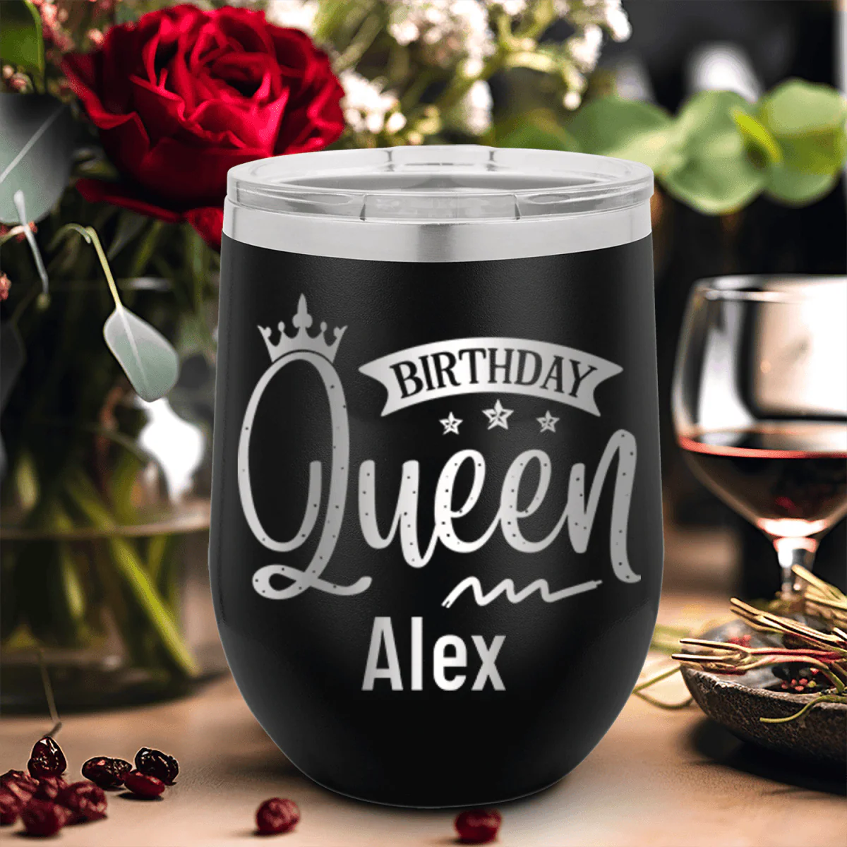 Birthday Queen Wine Tumbler - Image 10
