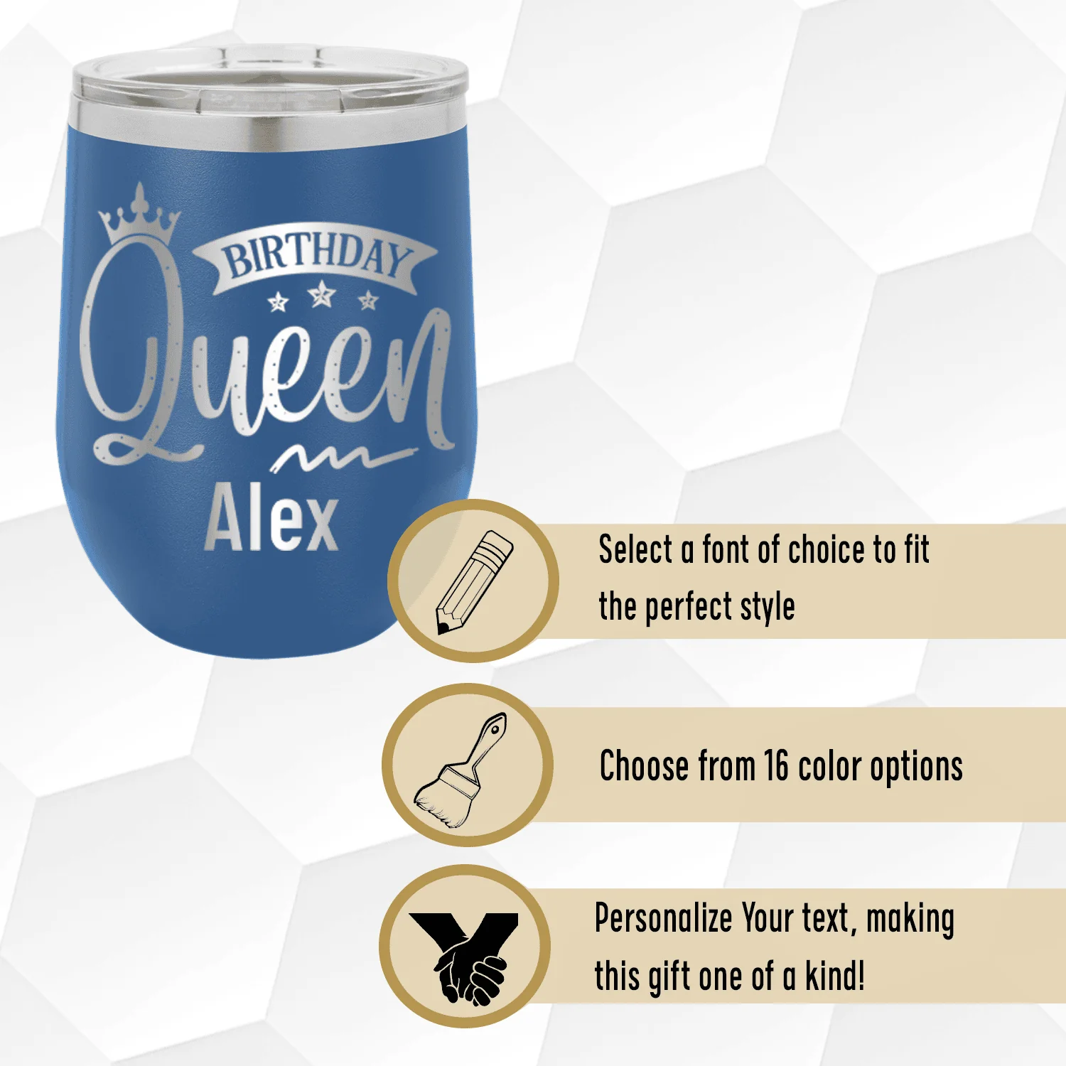 Birthday Queen Wine Tumbler - Image 3