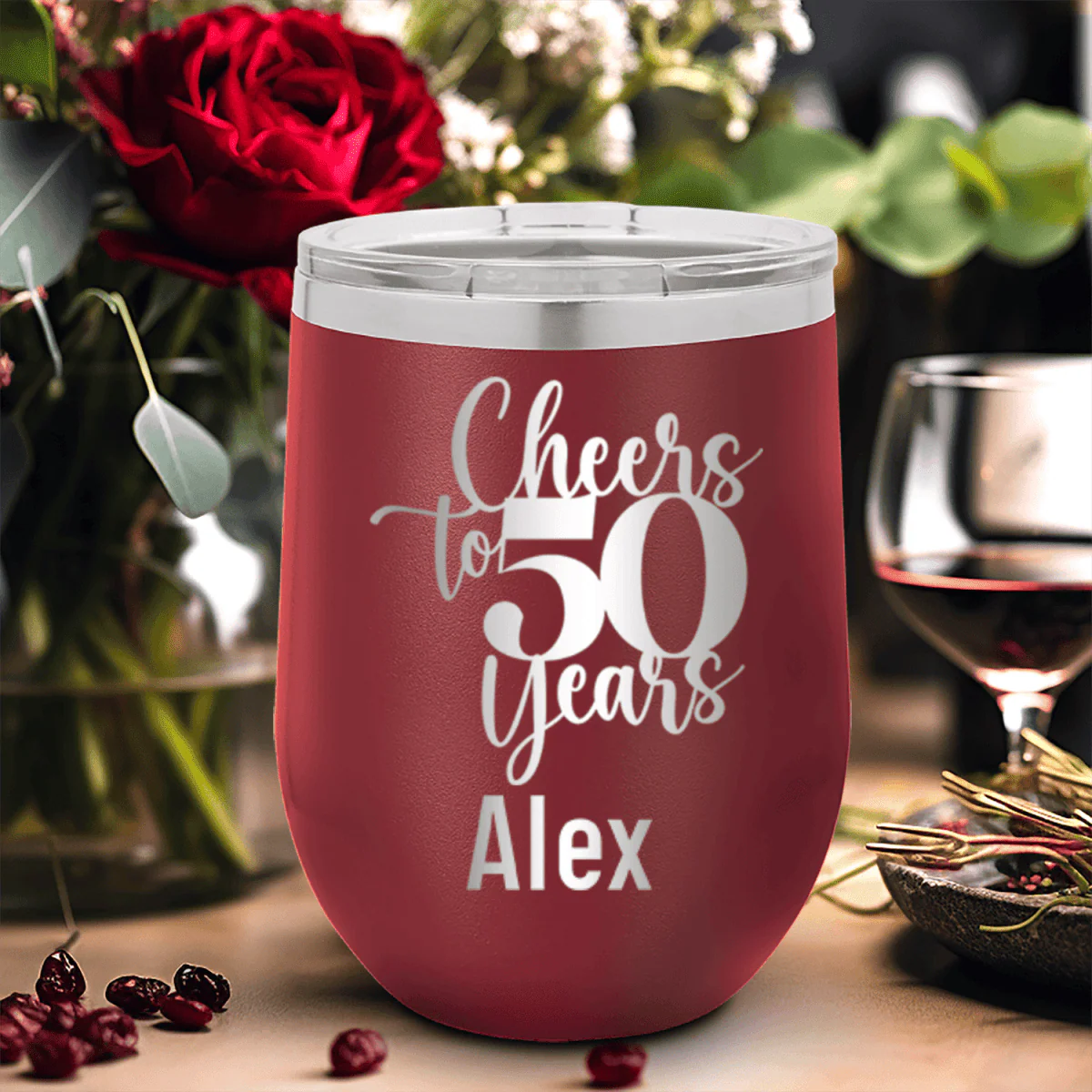 Cheers To Fifty Years Wine Tumbler - Image 15