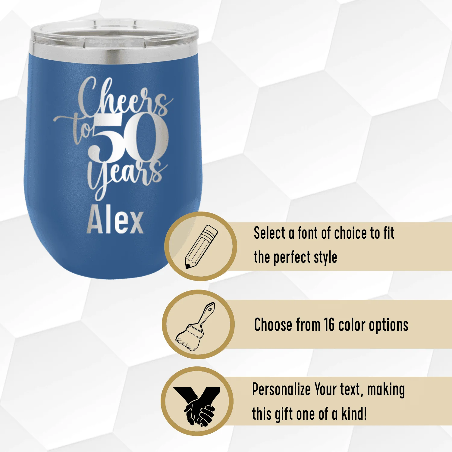 Cheers To Fifty Years Wine Tumbler - Image 3