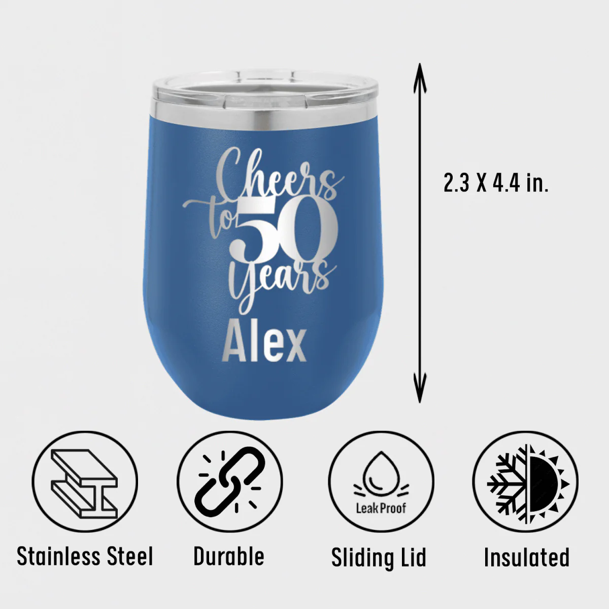 Cheers To Fifty Years Wine Tumbler - Image 5