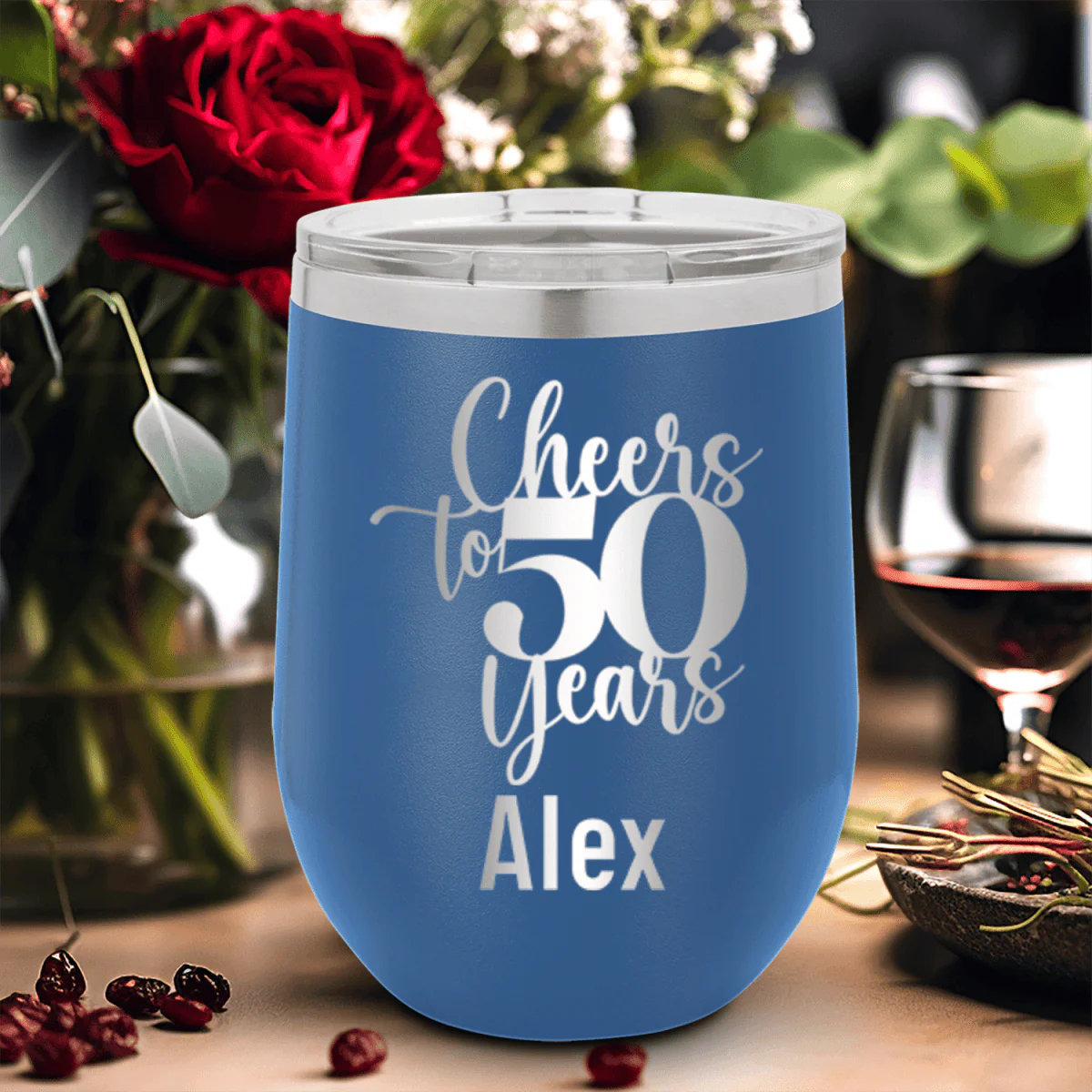 Cheers To Fifty Years Wine Tumbler - Image 7
