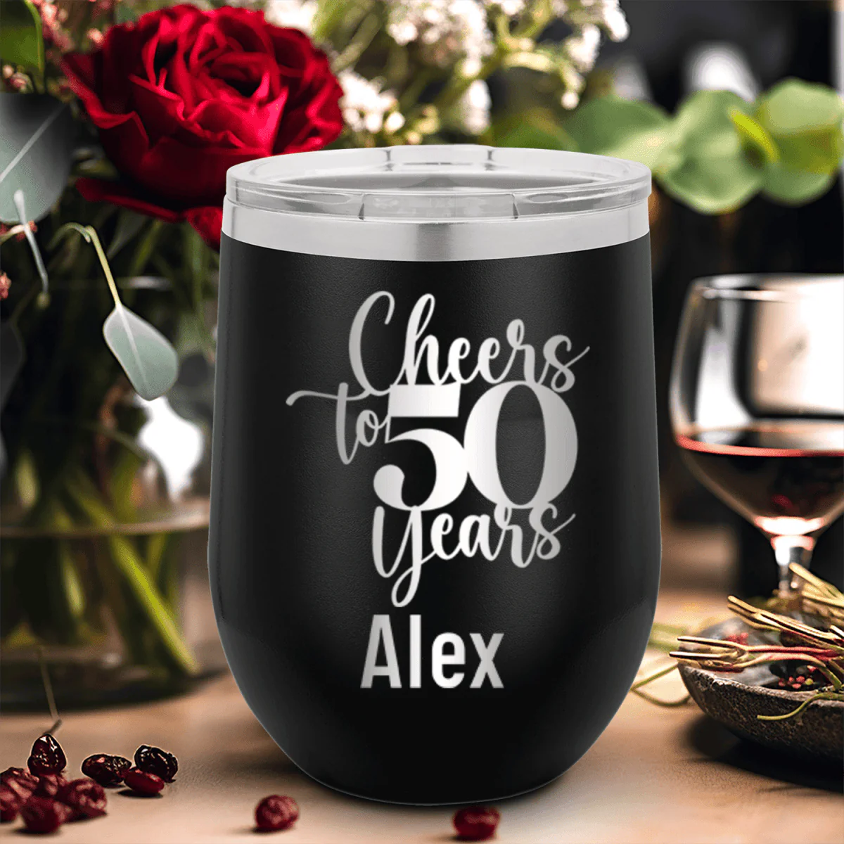 Cheers To Fifty Years Wine Tumbler - Image 8