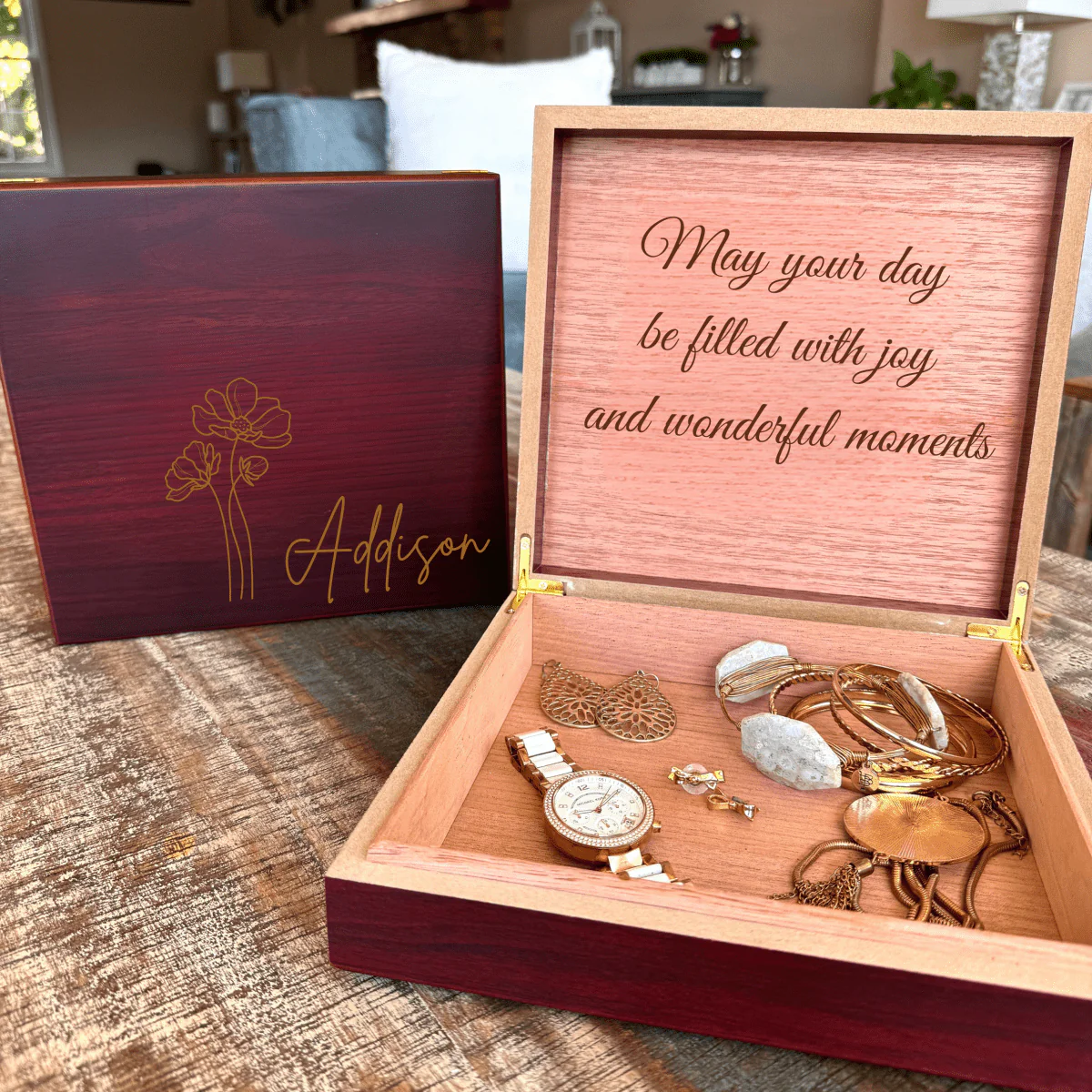 Custom Cherry Wood Keepsake Box - Image 4