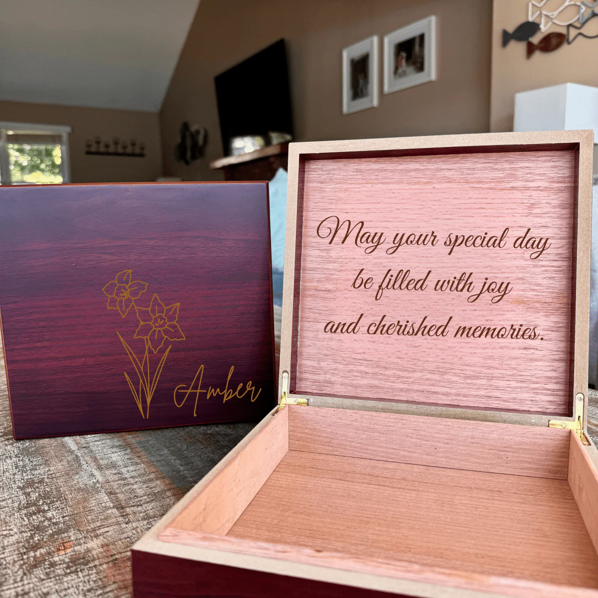 Custom Cherry Wood Keepsake Box - Image 5