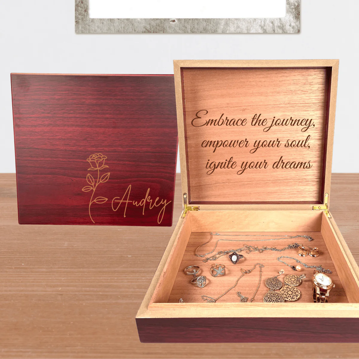 Custom Cherry Wood Keepsake Box - Image 7