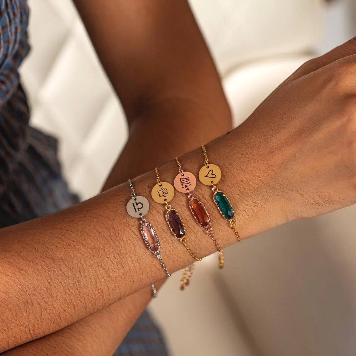 Custom Birthstone Personalized Bracelet - Image 8