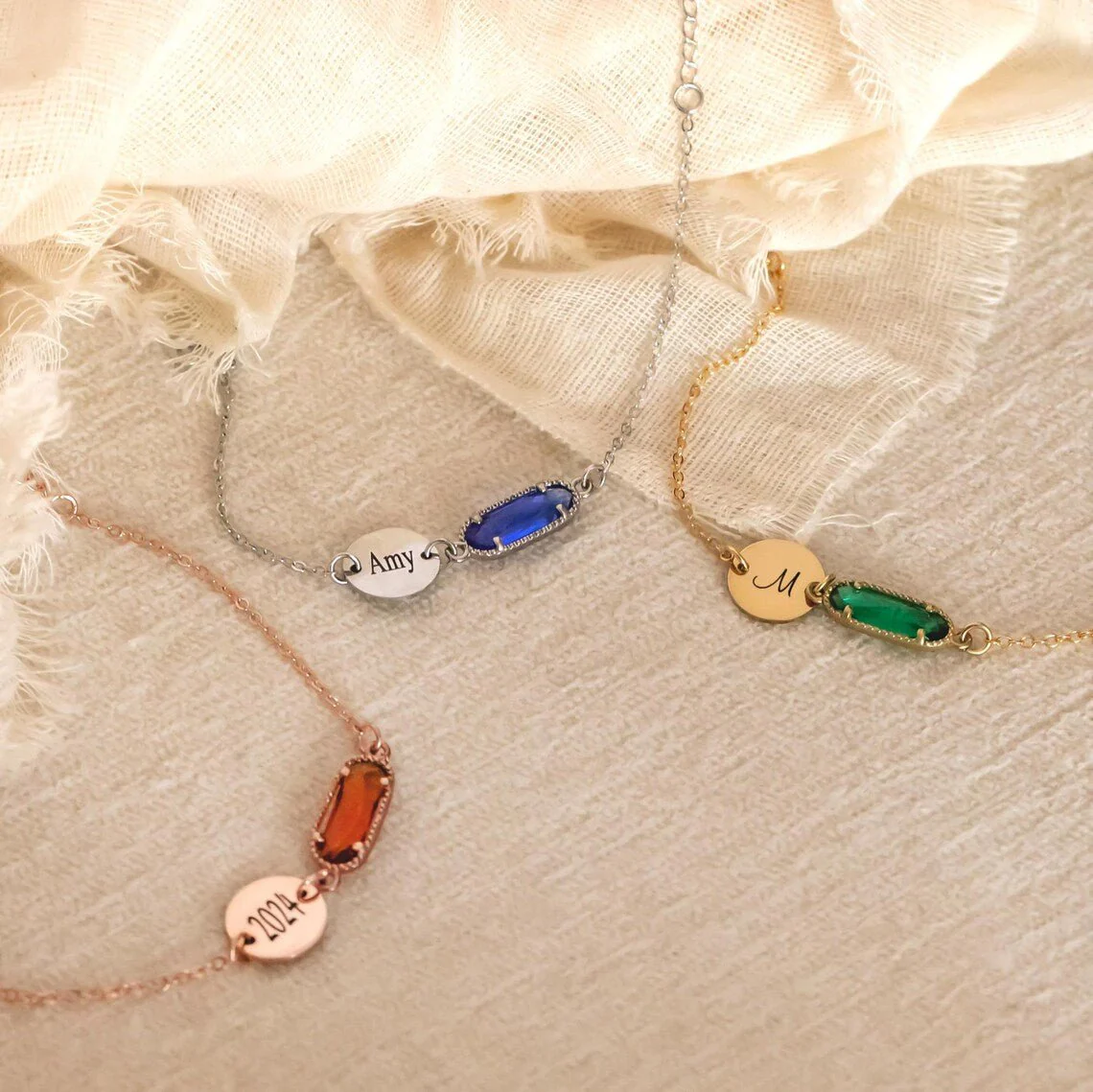 Custom Birthstone Personalized Bracelet - Image 9