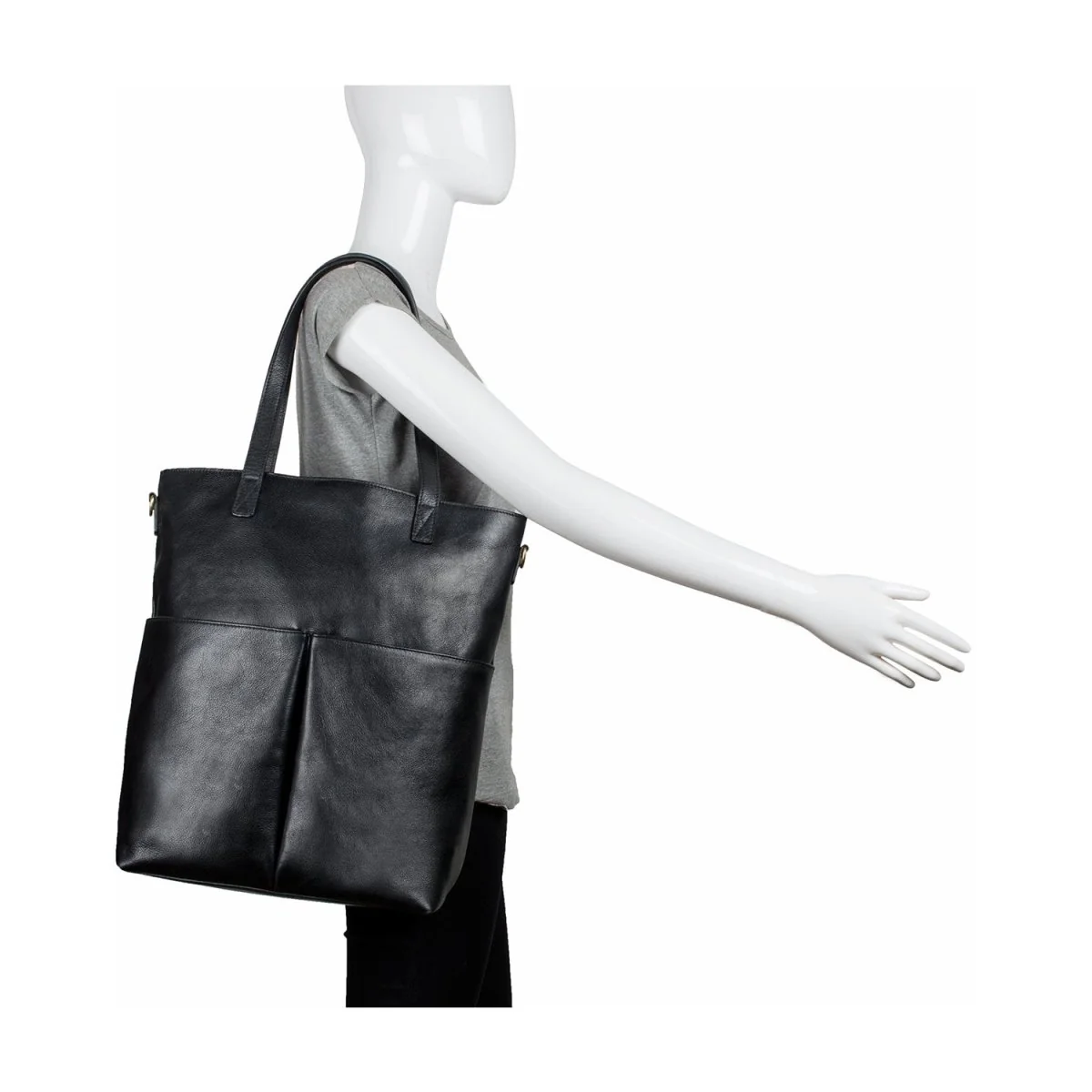 Pepper Large Leather Tote With Sling Strap - Image 6