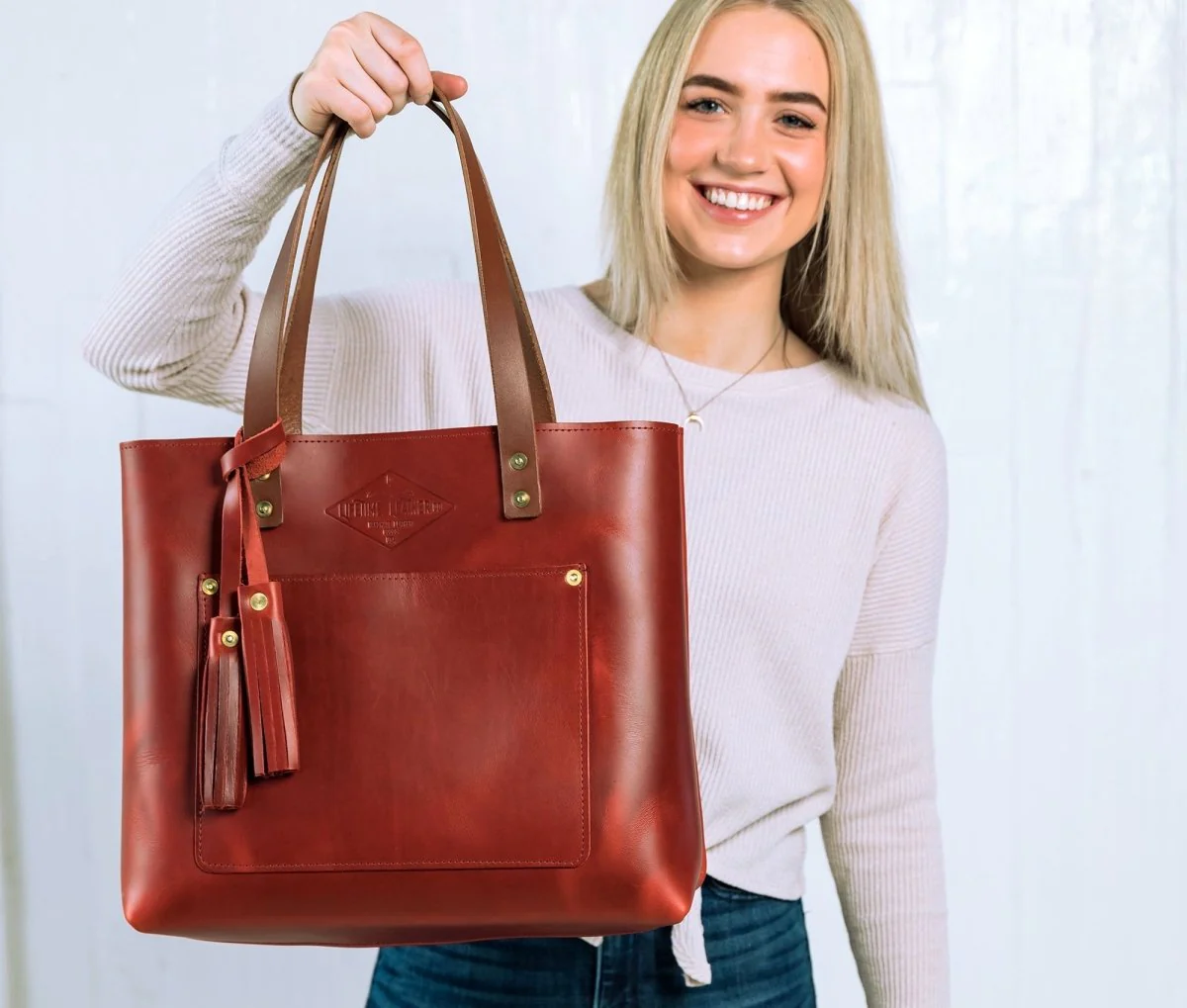 Lifetime Personalized Leather Tote Bag - Image 6