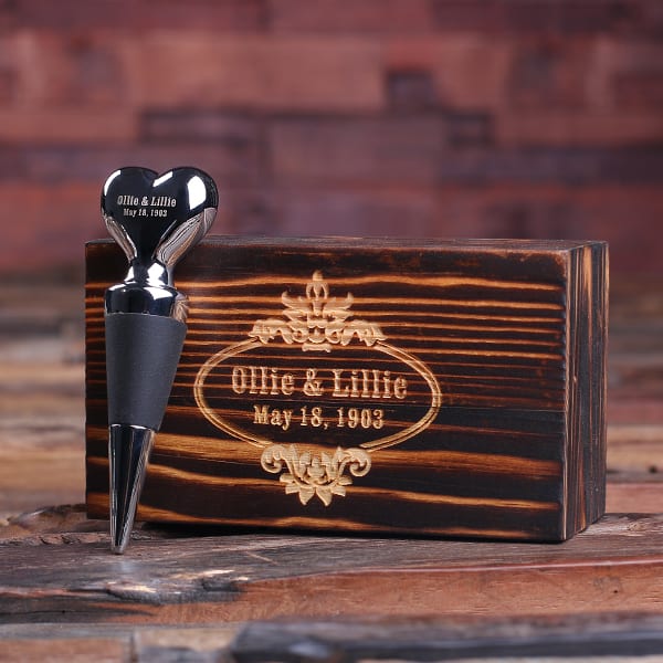 PERSONALIZED WINE HEART SHAPE STAINLESS STEEL WINE STOPPER - Image 4