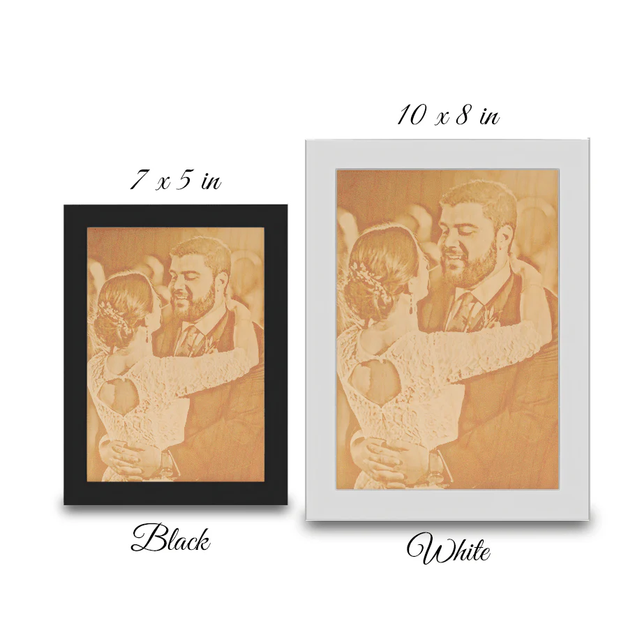 Photo Memory Etched in Wood Frame - Image 3