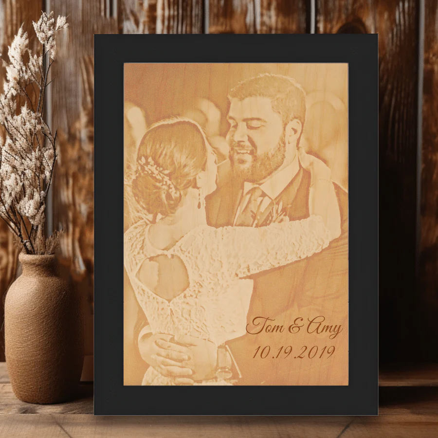 Photo Memory Etched in Wood Frame - Image 9
