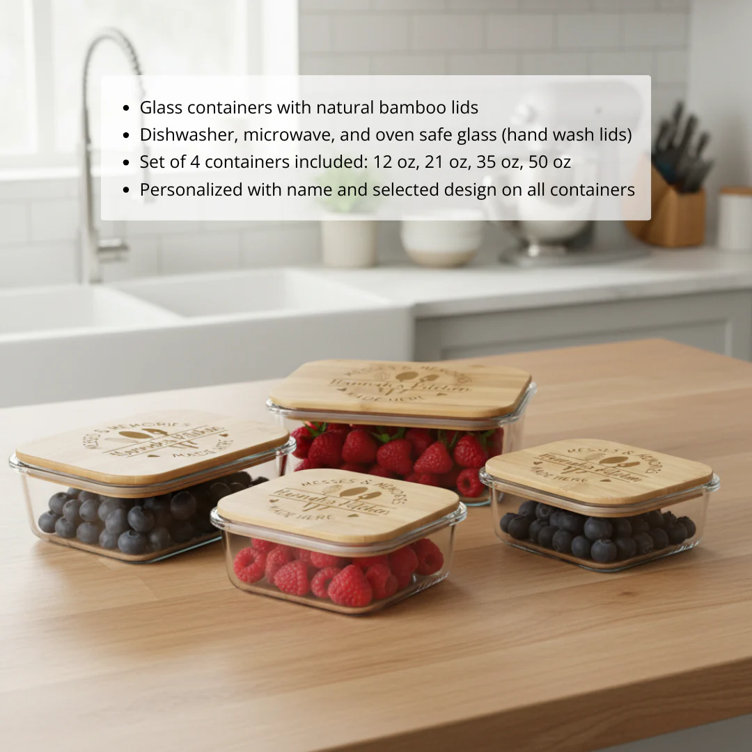 Savor & Store Personalized Glass Tupperware Set - Image 5