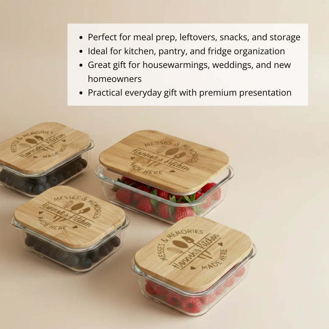 Savor & Store Personalized Glass Tupperware Set - Image 8