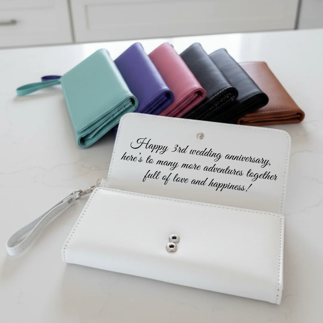 Sentimental Personalized Leather Wristlet - Image 6