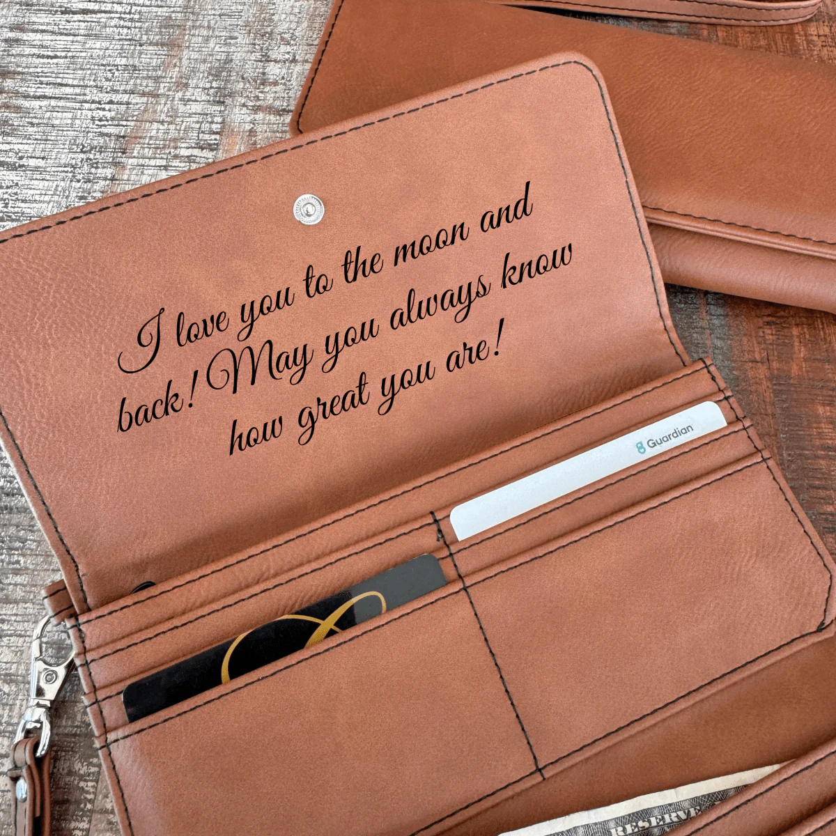 Sentimental Personalized Leather Wristlet - Image 9
