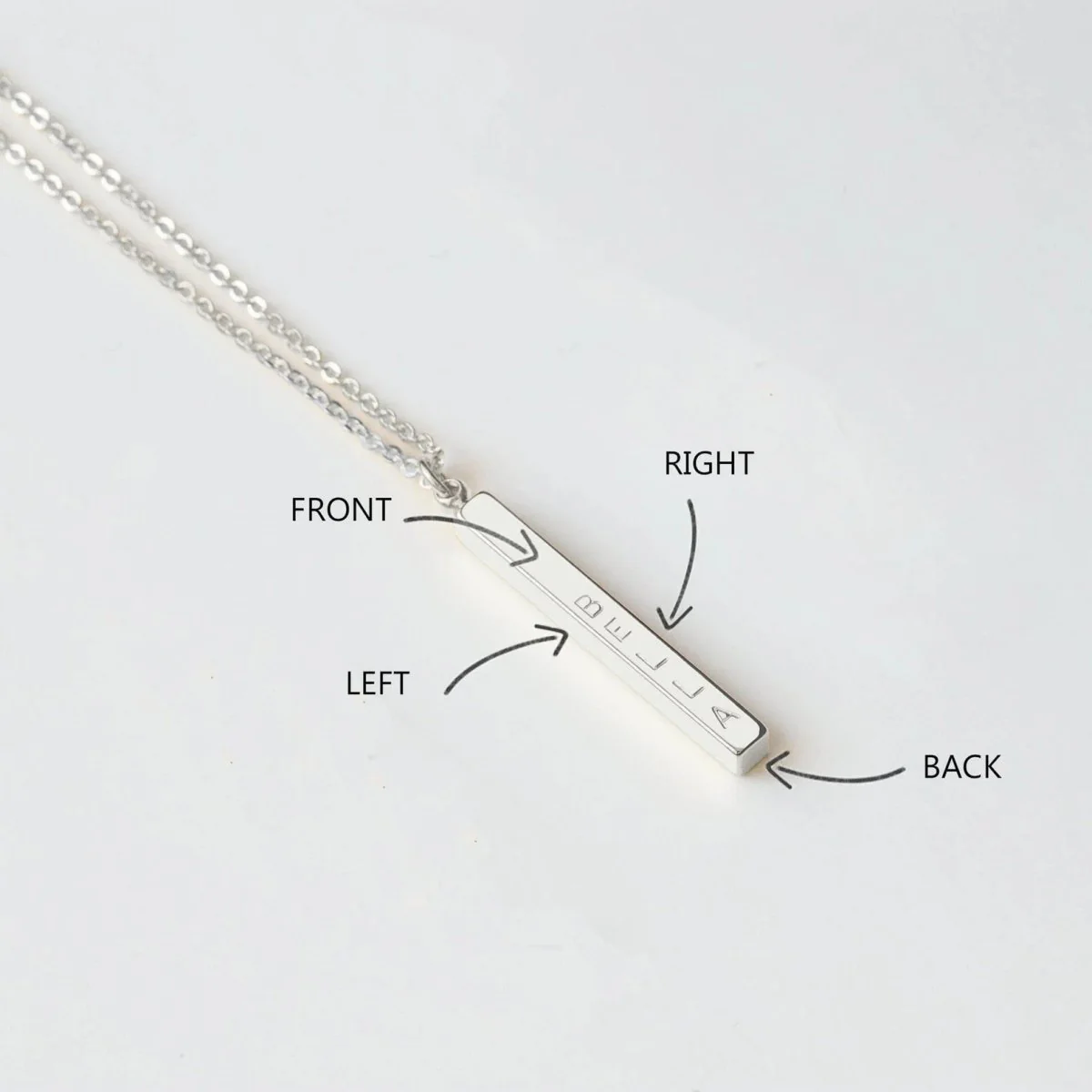 Sterling Silver Bar Necklace - Image 5