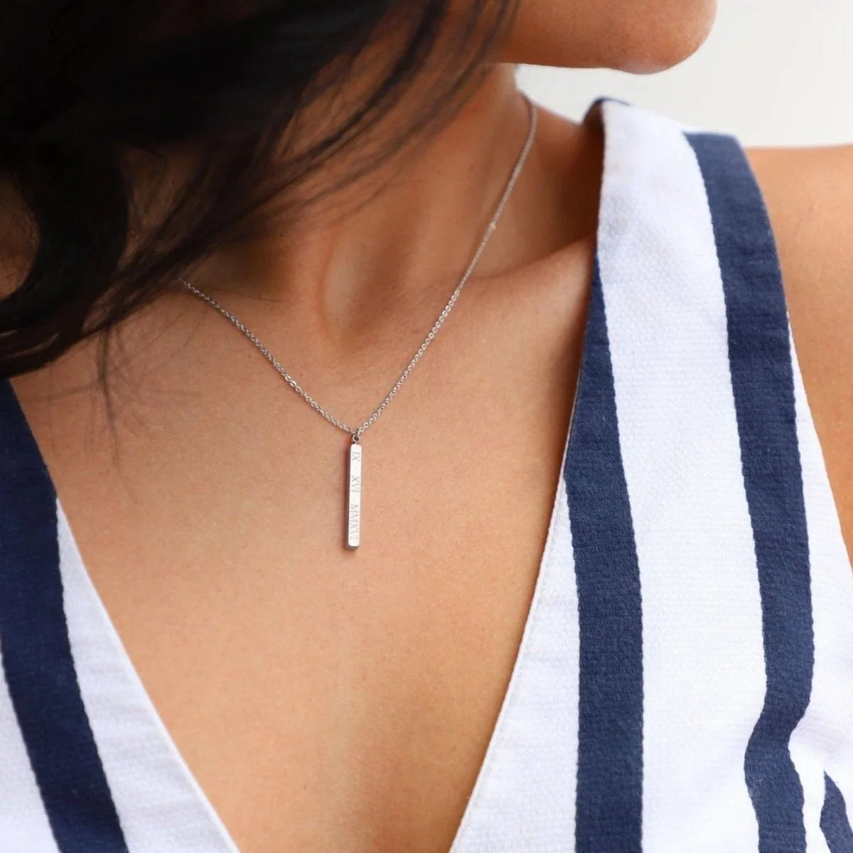 Sterling Silver Bar Necklace - Image 7