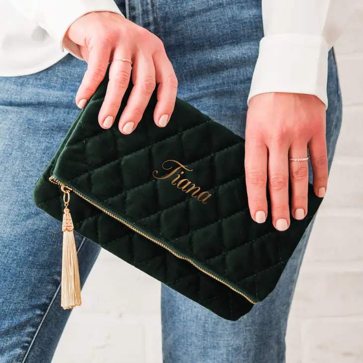 Elegant Personalized Velvet Clutch - Image 3