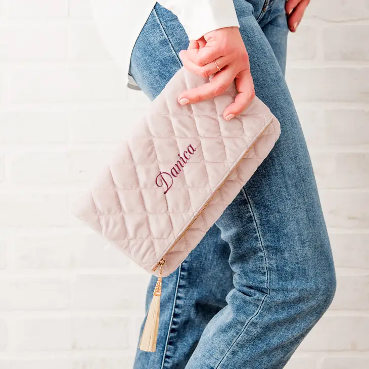 Elegant Personalized Velvet Clutch - Image 4