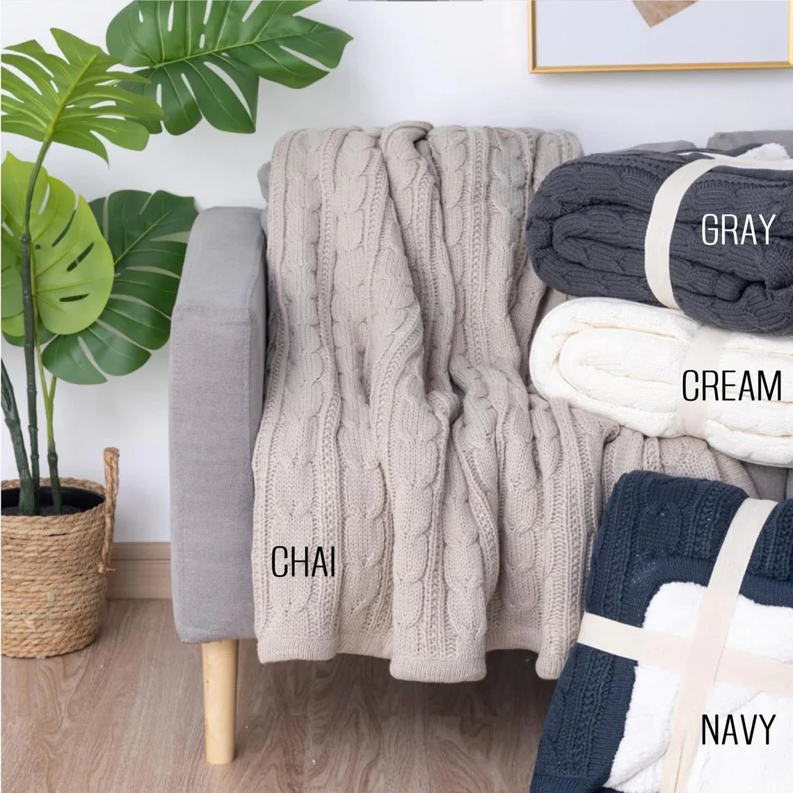 Warm Hugs Cable Knit Blanket - Image 4